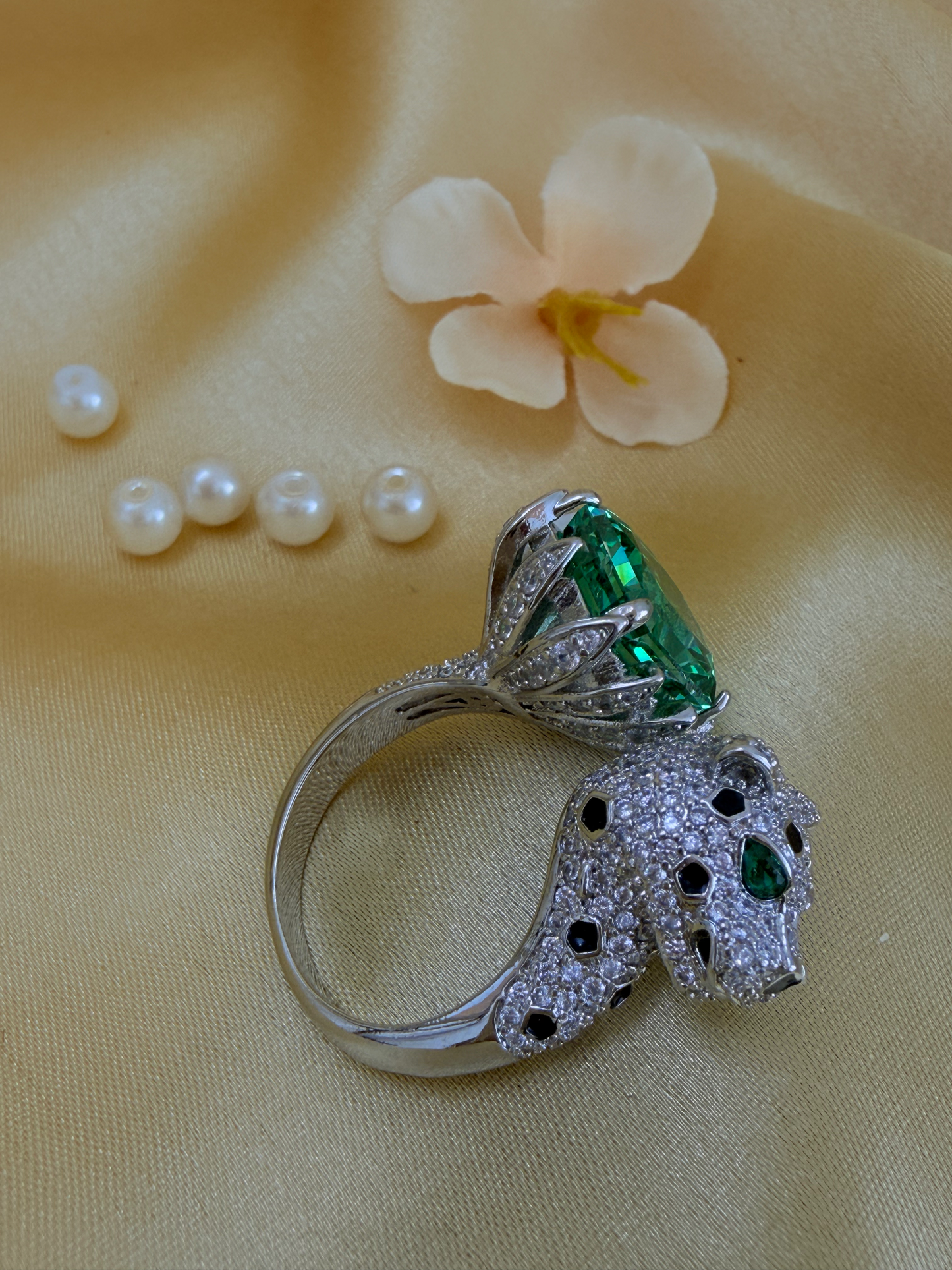Turkish Zultanite Panther Statement Ring