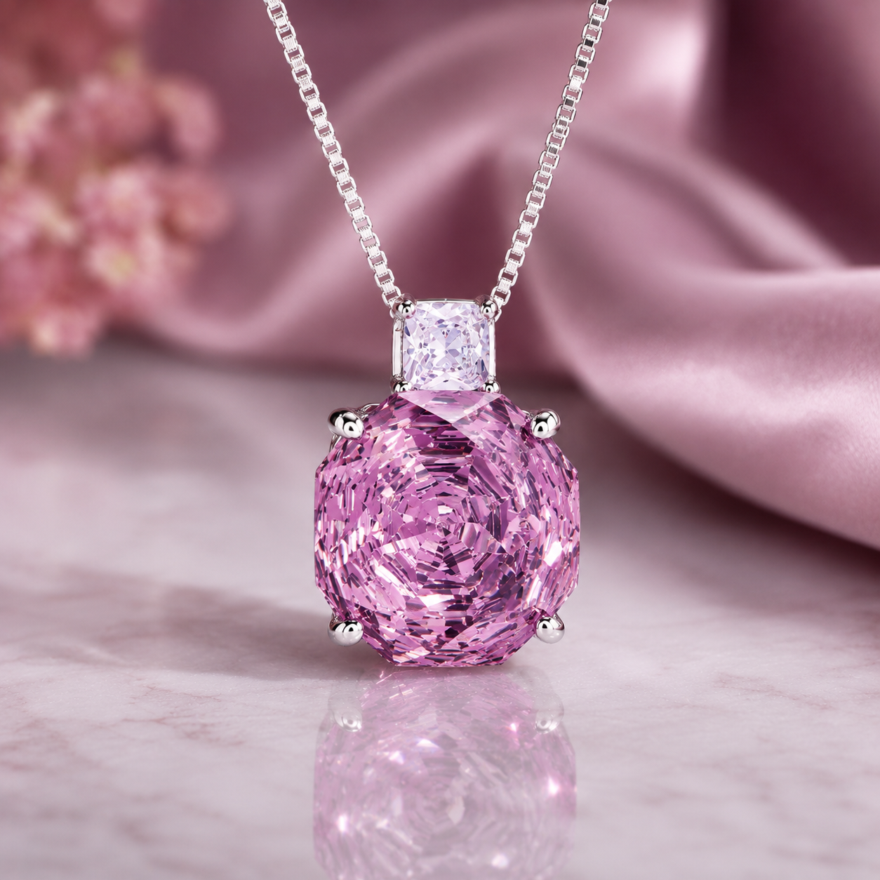 ✨Turkish Zultanite Pink Rose Pendant and Earrings ✨
