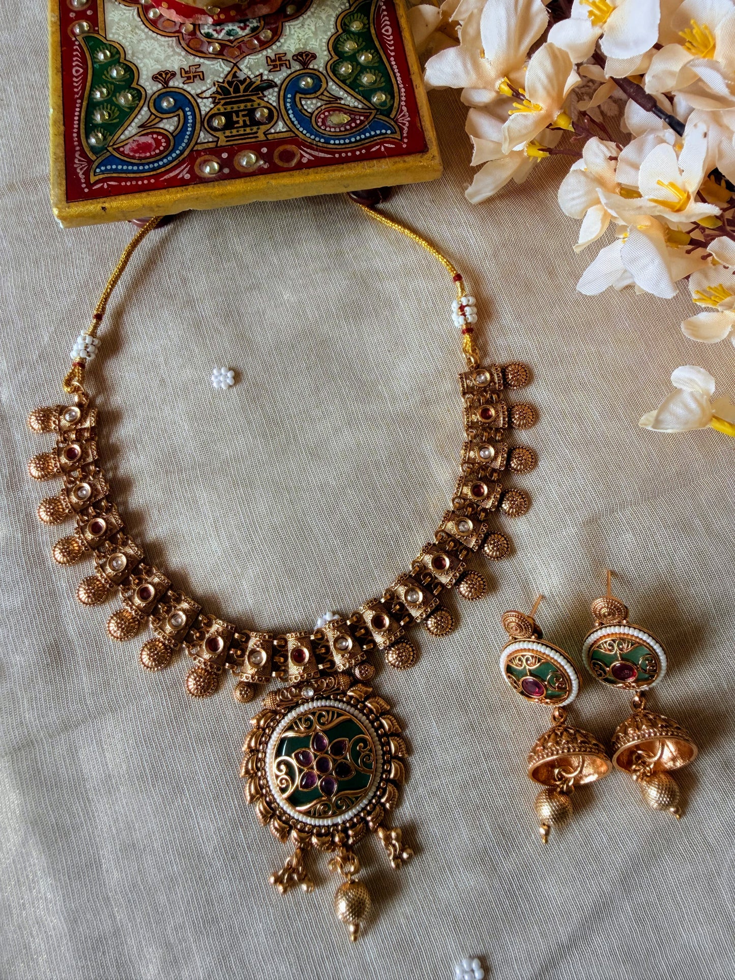 Pearl Accented Temple Necklace