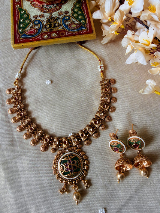 Pearl Accented Temple Necklace