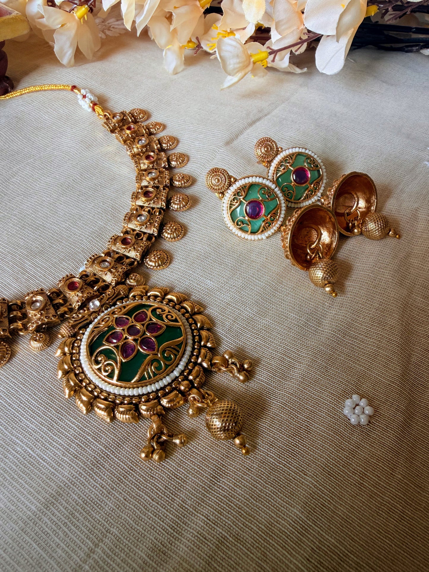 Pearl Accented Temple Necklace