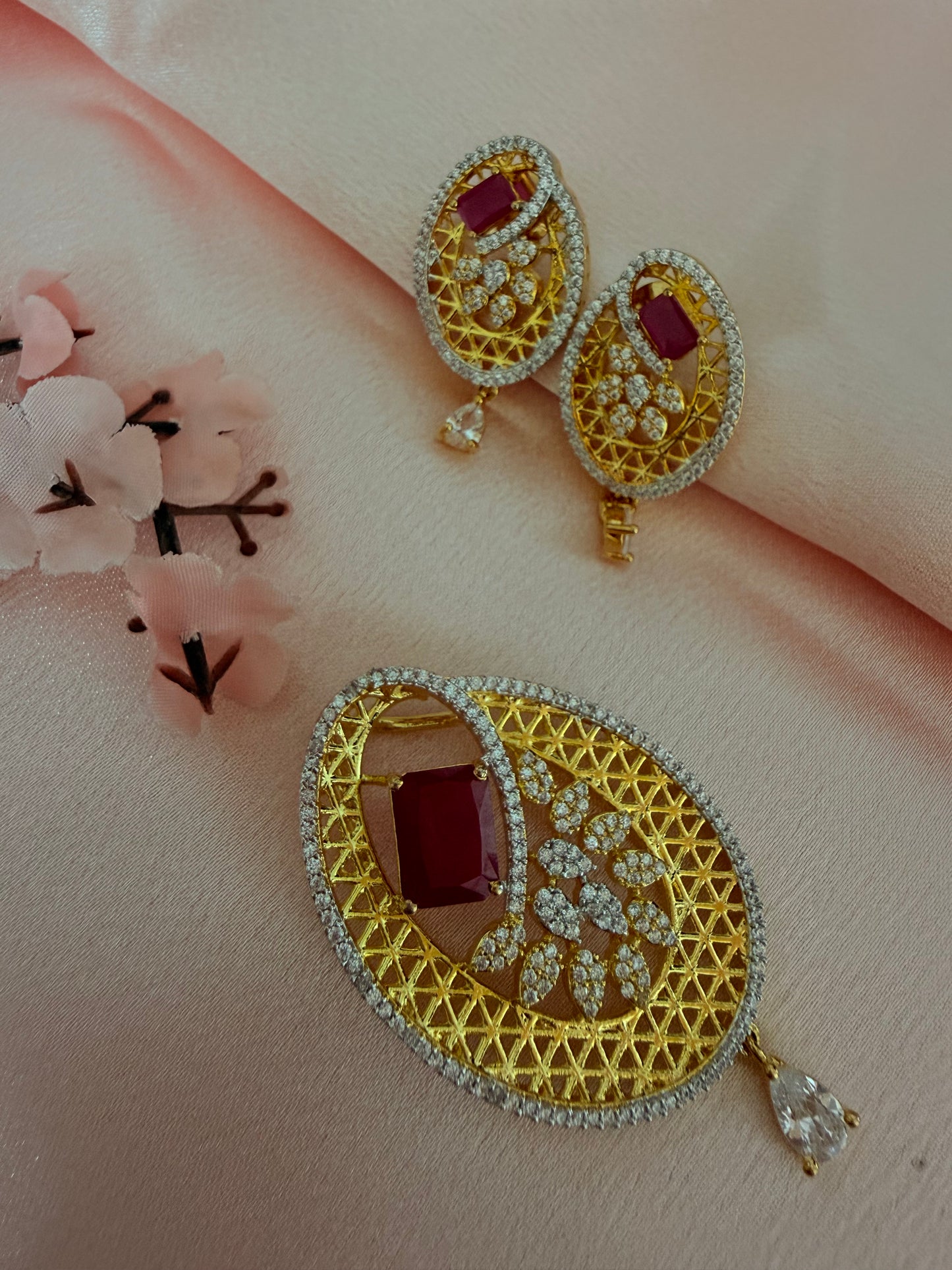 💎AD pendant set- Ruby/Emerald💎