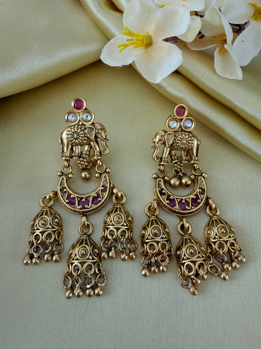 ✨ Royal Heritage Elephant Jhumka Earrings ✨