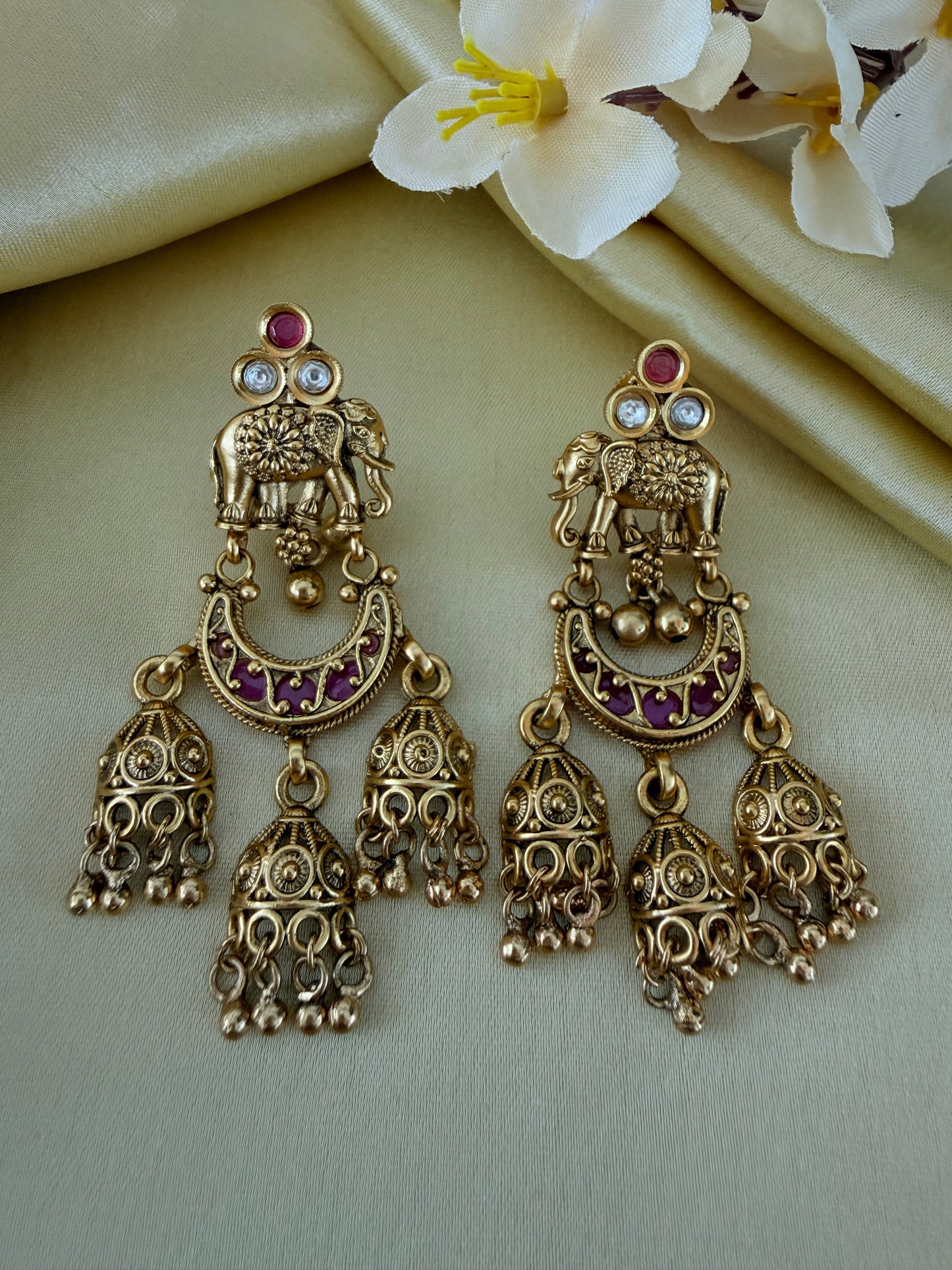 ✨ Royal Heritage Elephant Jhumka Earrings ✨