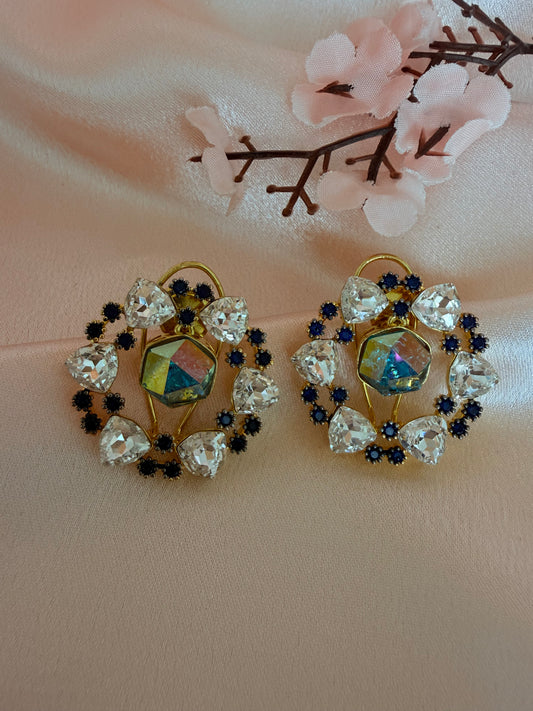 Multicolor statement stud earrings