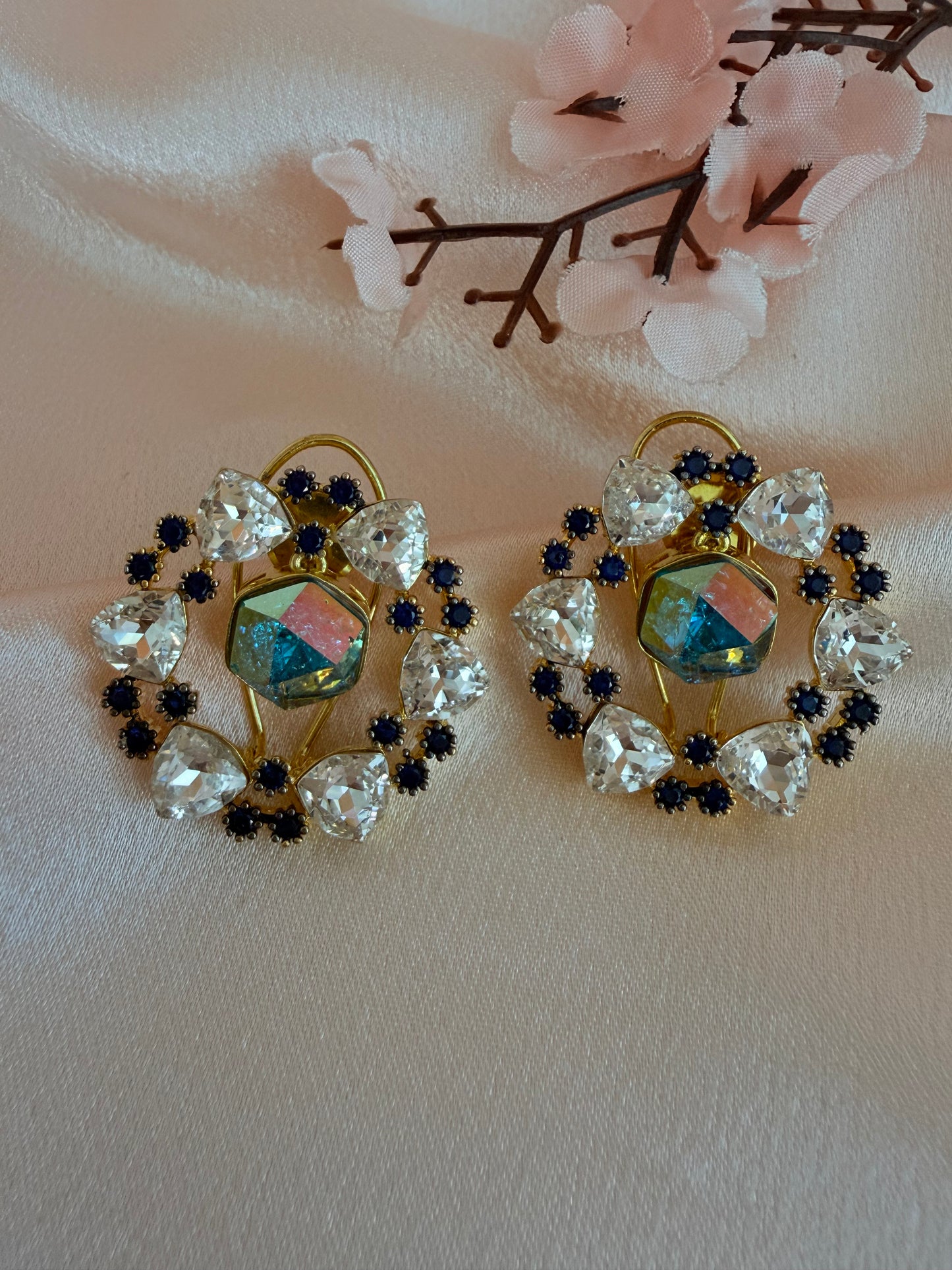 Multicolor statement stud earrings