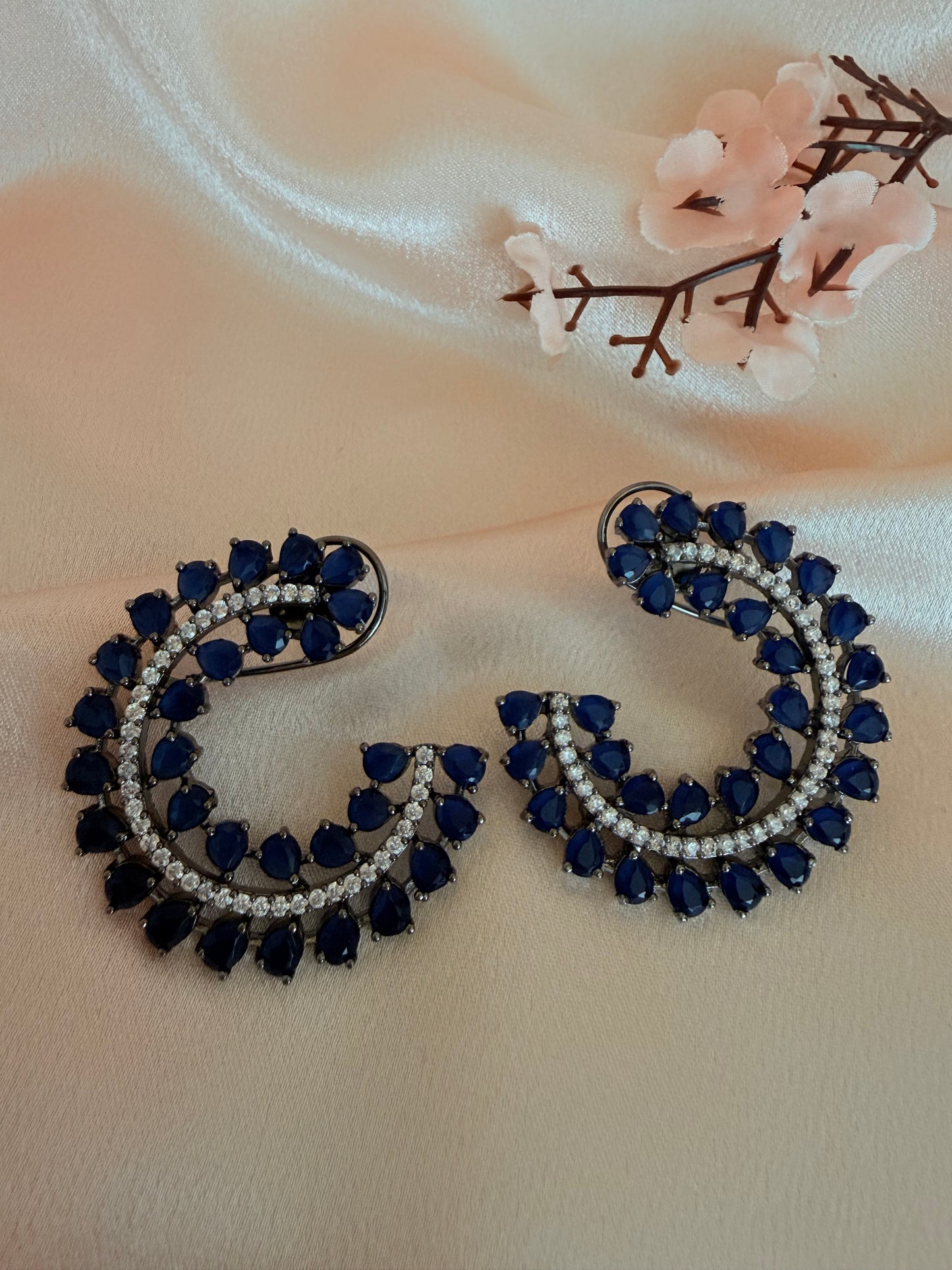 ✨Cubic Zerconia Brass Cz classic Earrings with Black plating ✨