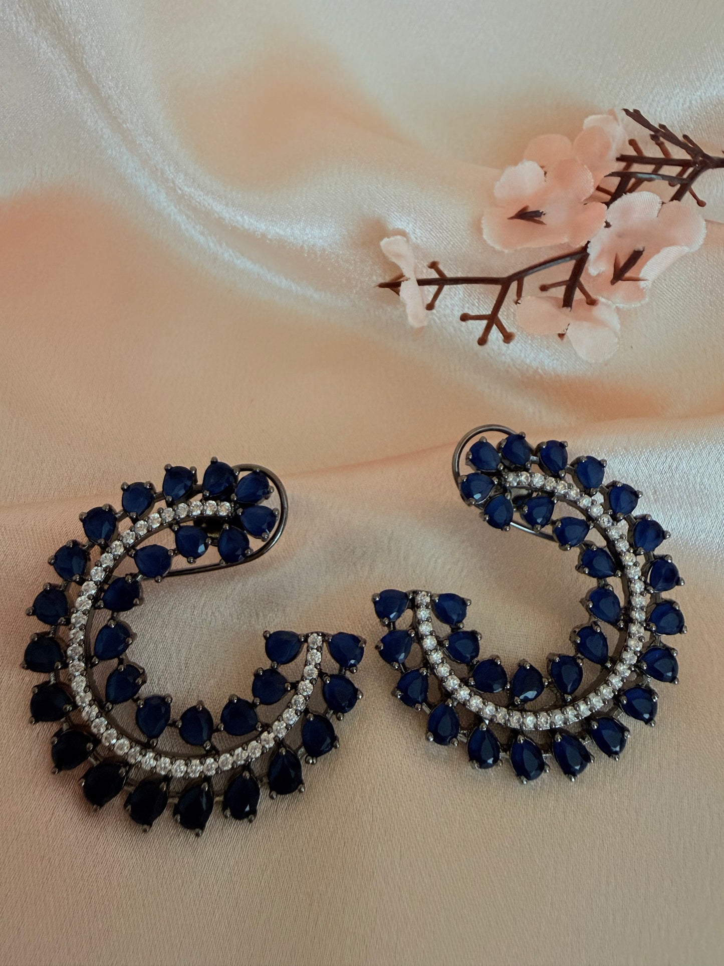 ✨Cubic Zerconia Brass Cz classic Earrings with Black plating ✨