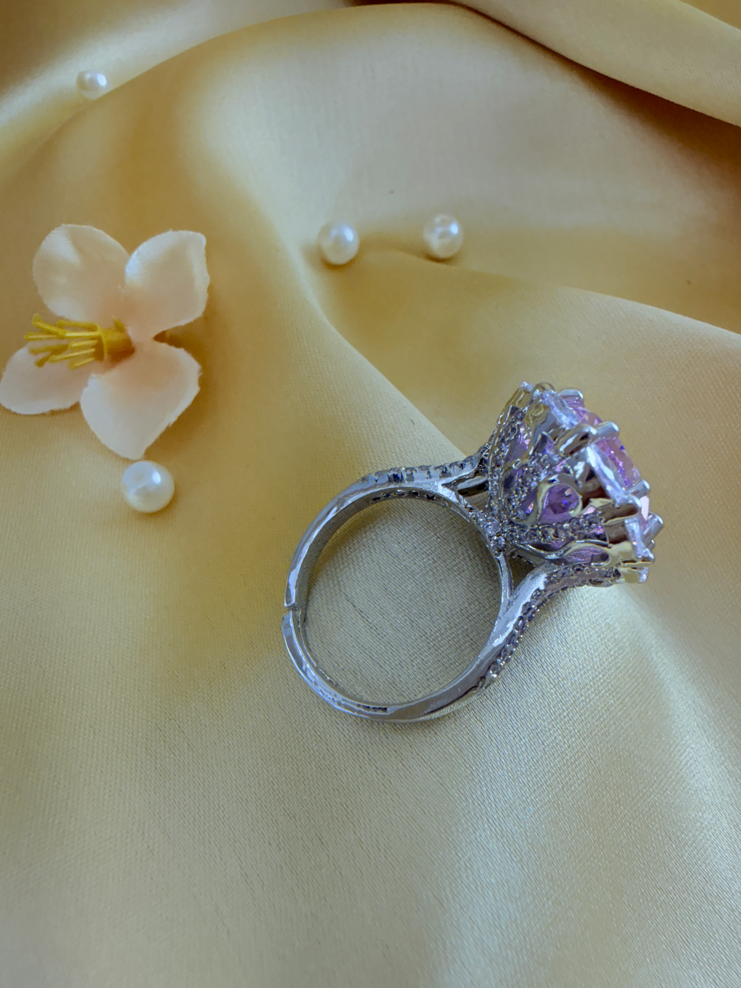 Turkish Zultanite Pink Crystal Statement Ring