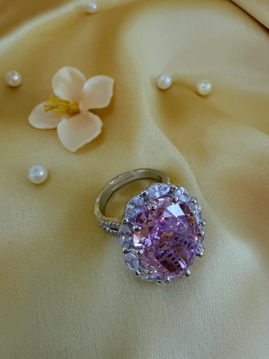 Turkish Zultanite Pink Crystal Statement Ring