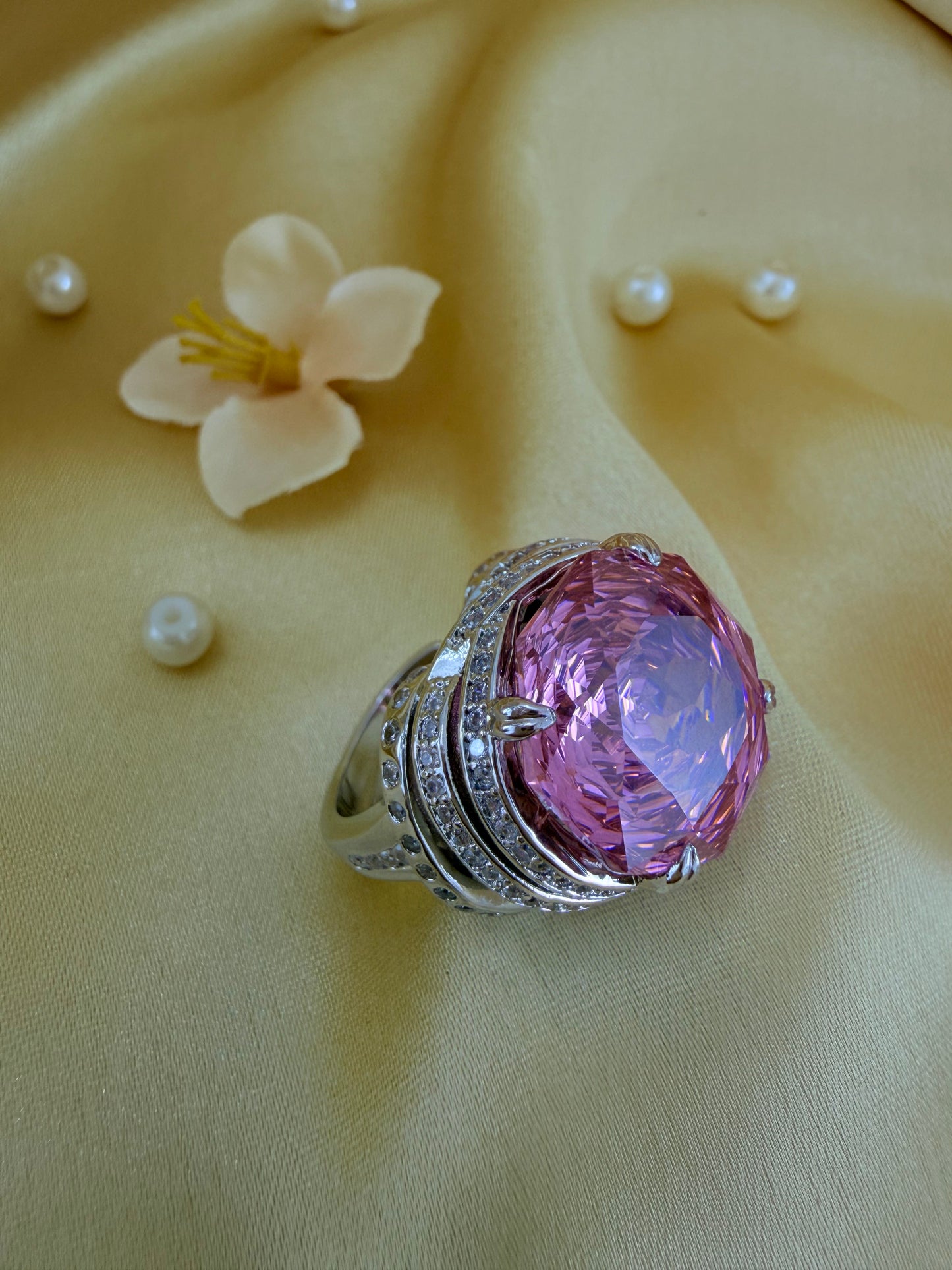 Turkish Zultanite Pink Statement Ring