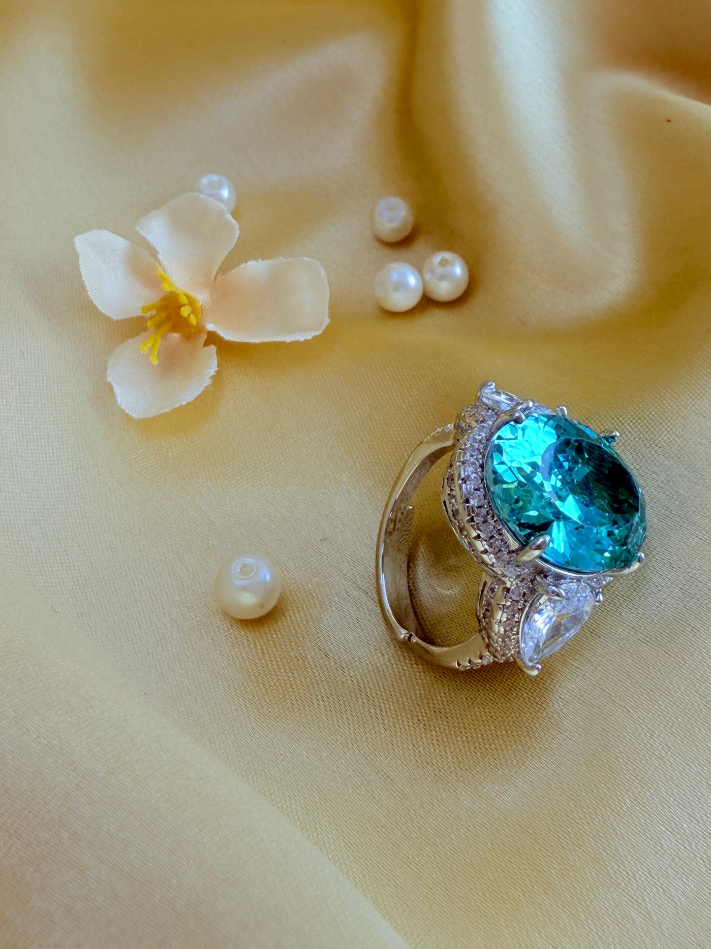 Light Emerald Green Bold Statement Ring