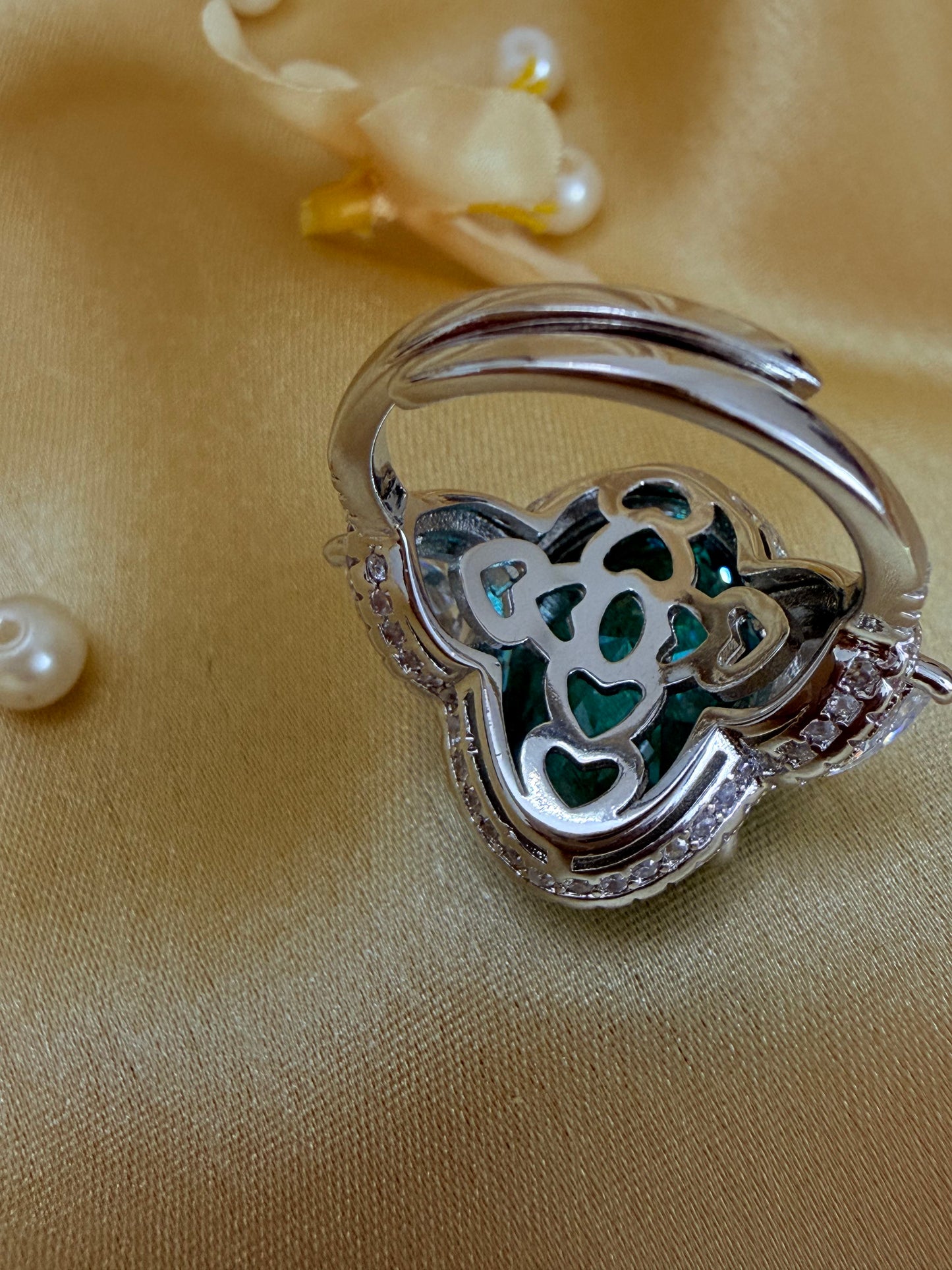 Light Emerald Green Bold Statement Ring
