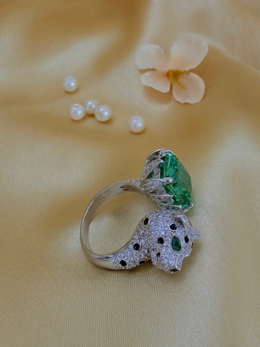Turkish Zultanite Panther Statement Ring