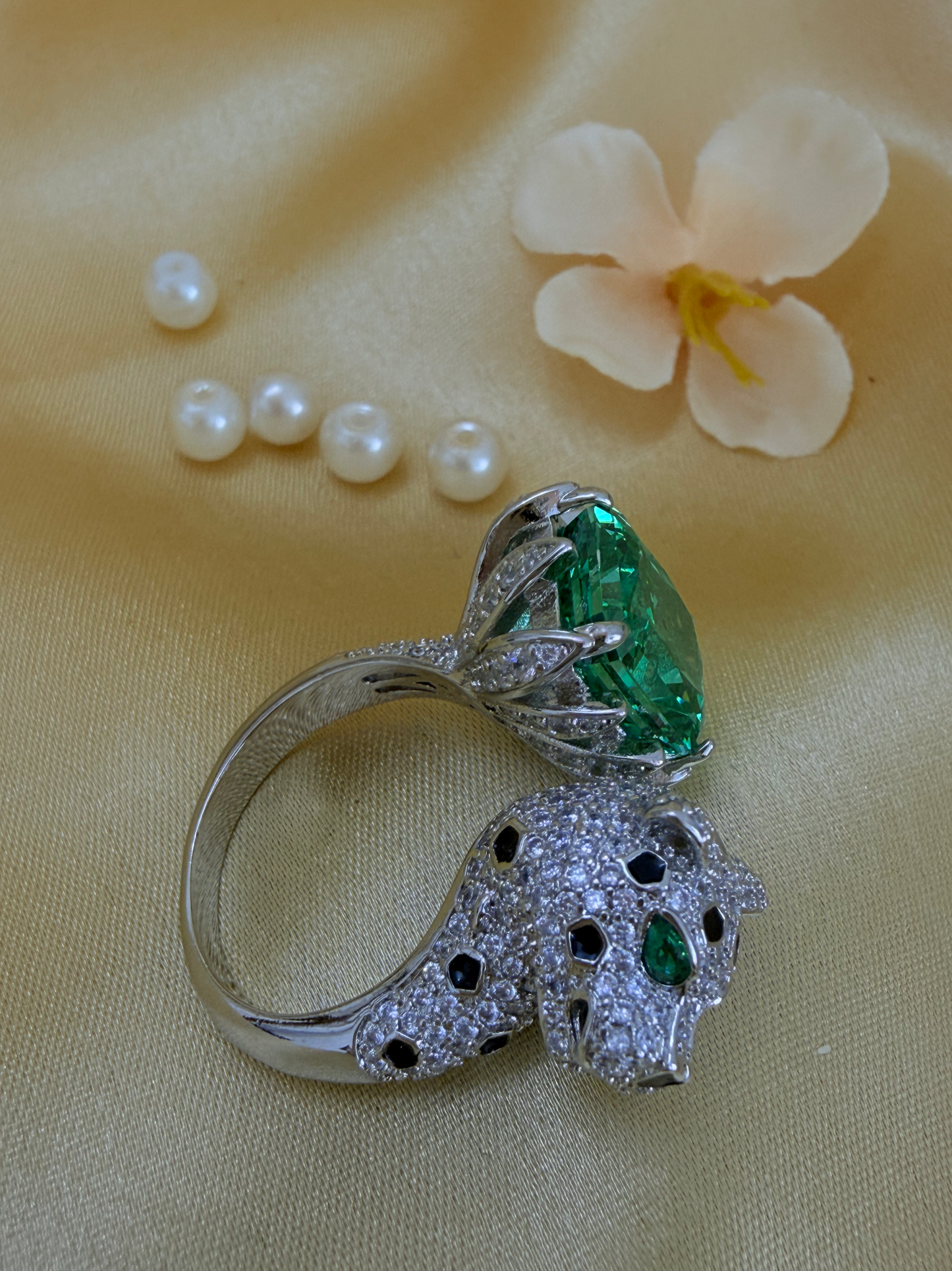 Turkish Zultanite Panther Statement Ring