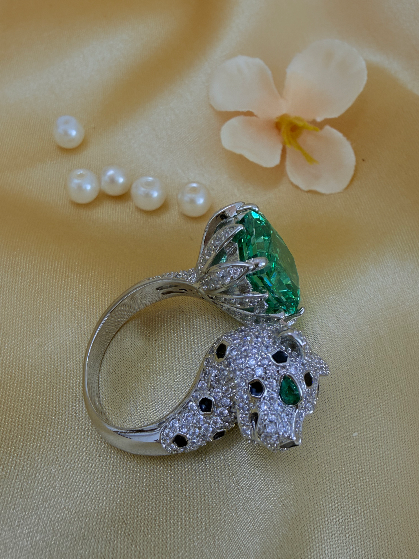 Turkish Zultanite Panther Statement Ring