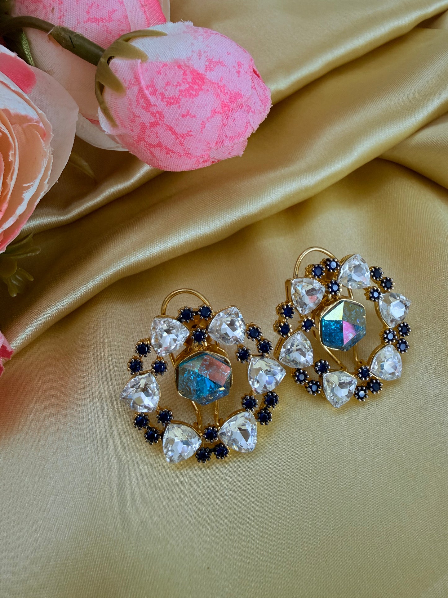Multicolor statement stud earrings