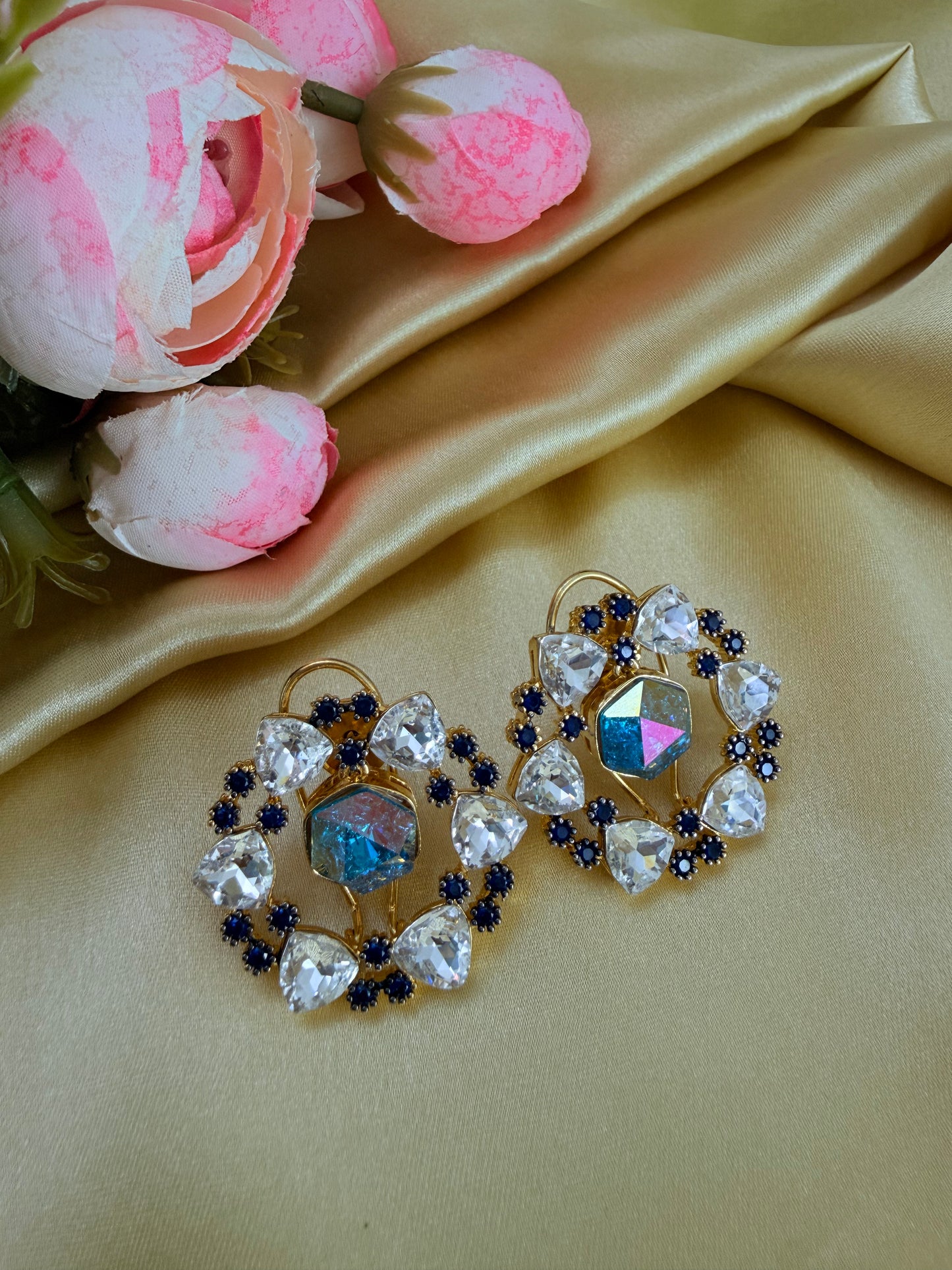 Multicolor statement stud earrings