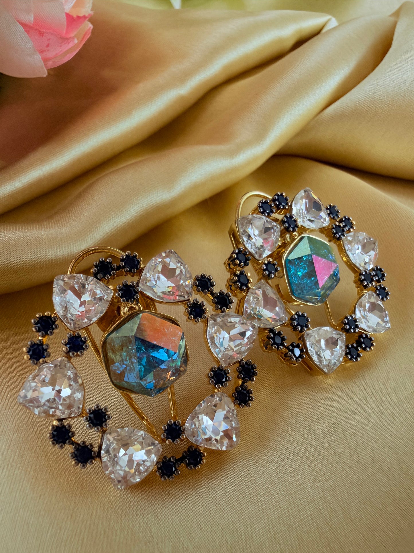 Multicolor statement stud earrings