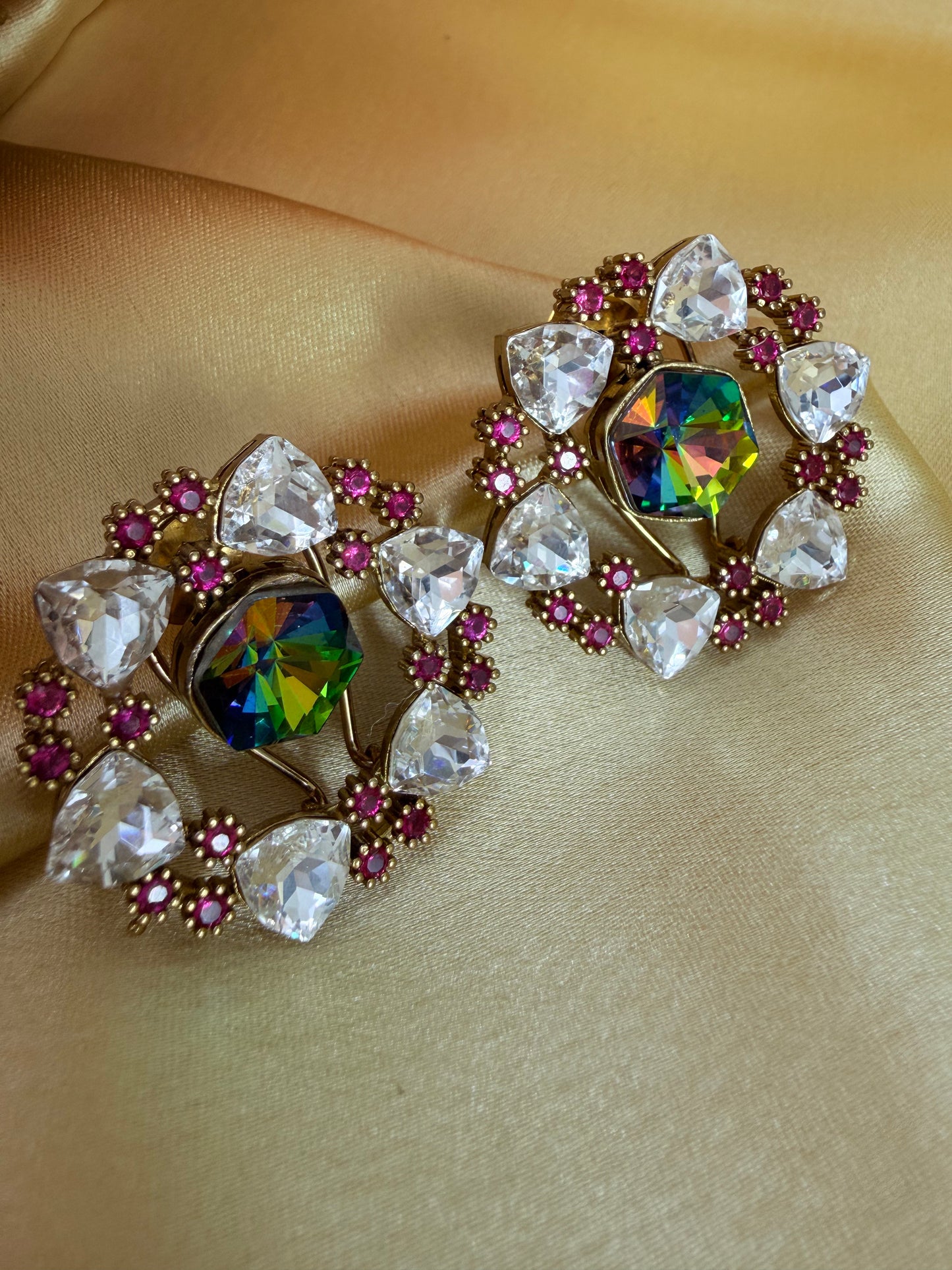 Multicolor statement stud earrings