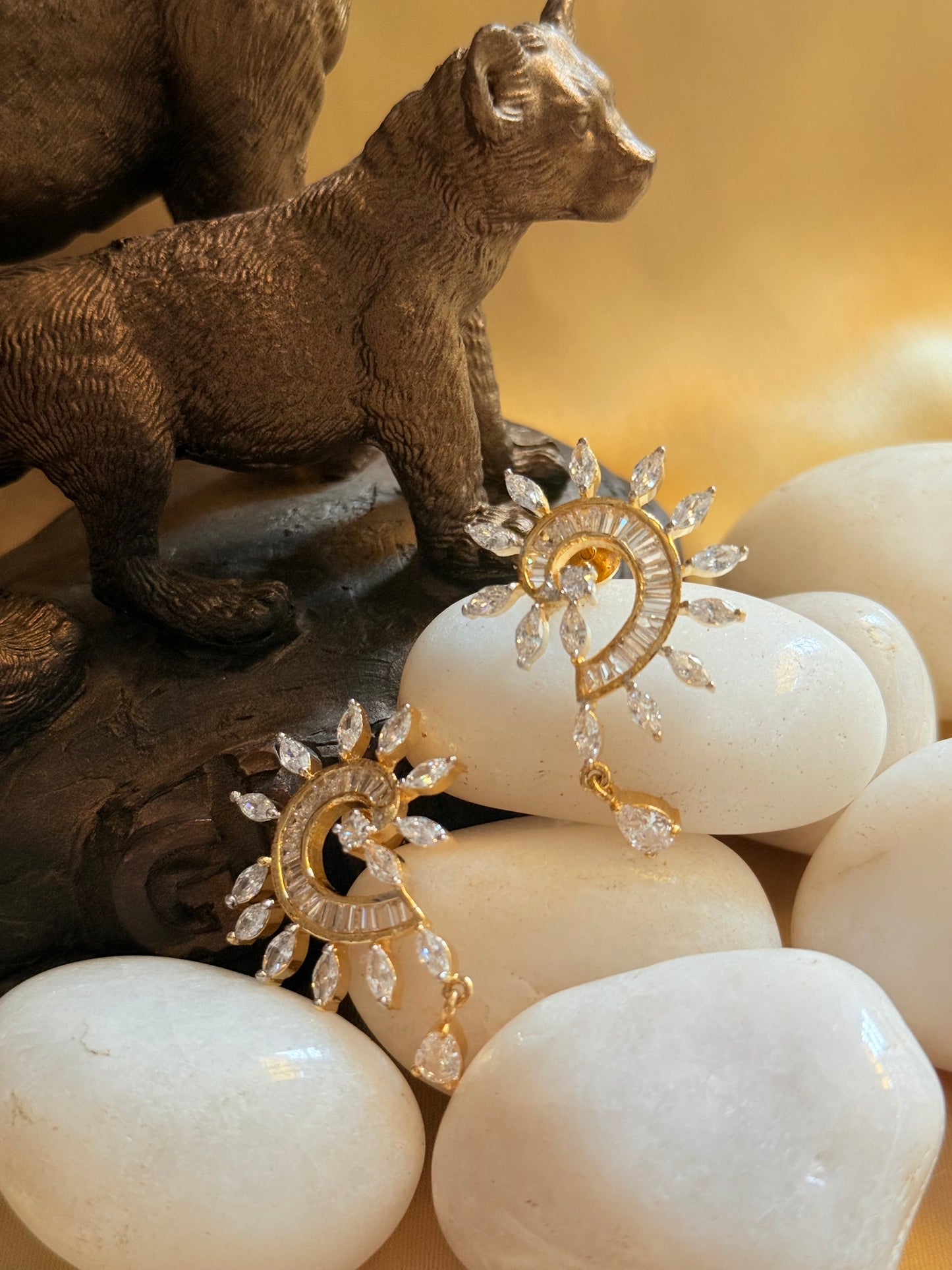 ✨Premium cubic zirconia 18k gold plating earrings ✨