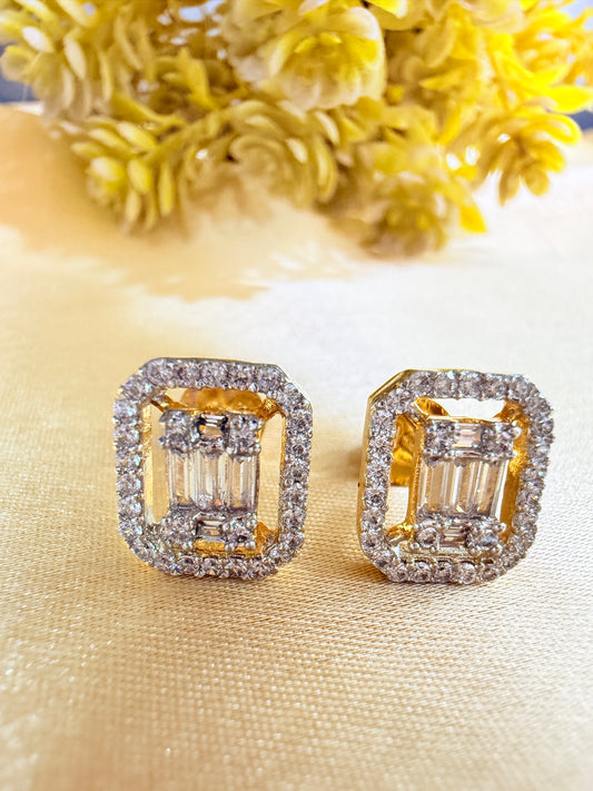Diamond Replica rectangular stud earrings