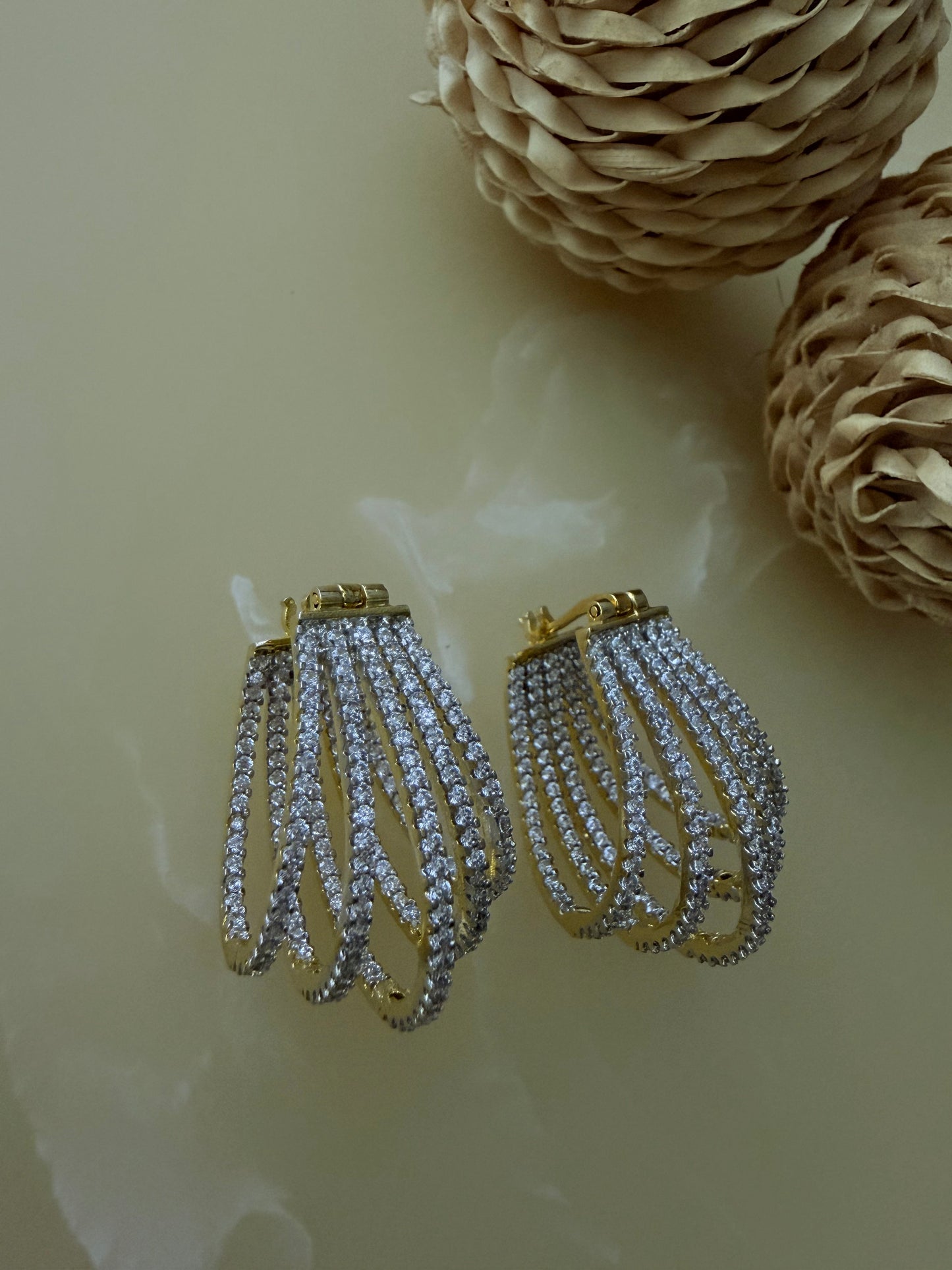 American Diamond replica hoop earrings