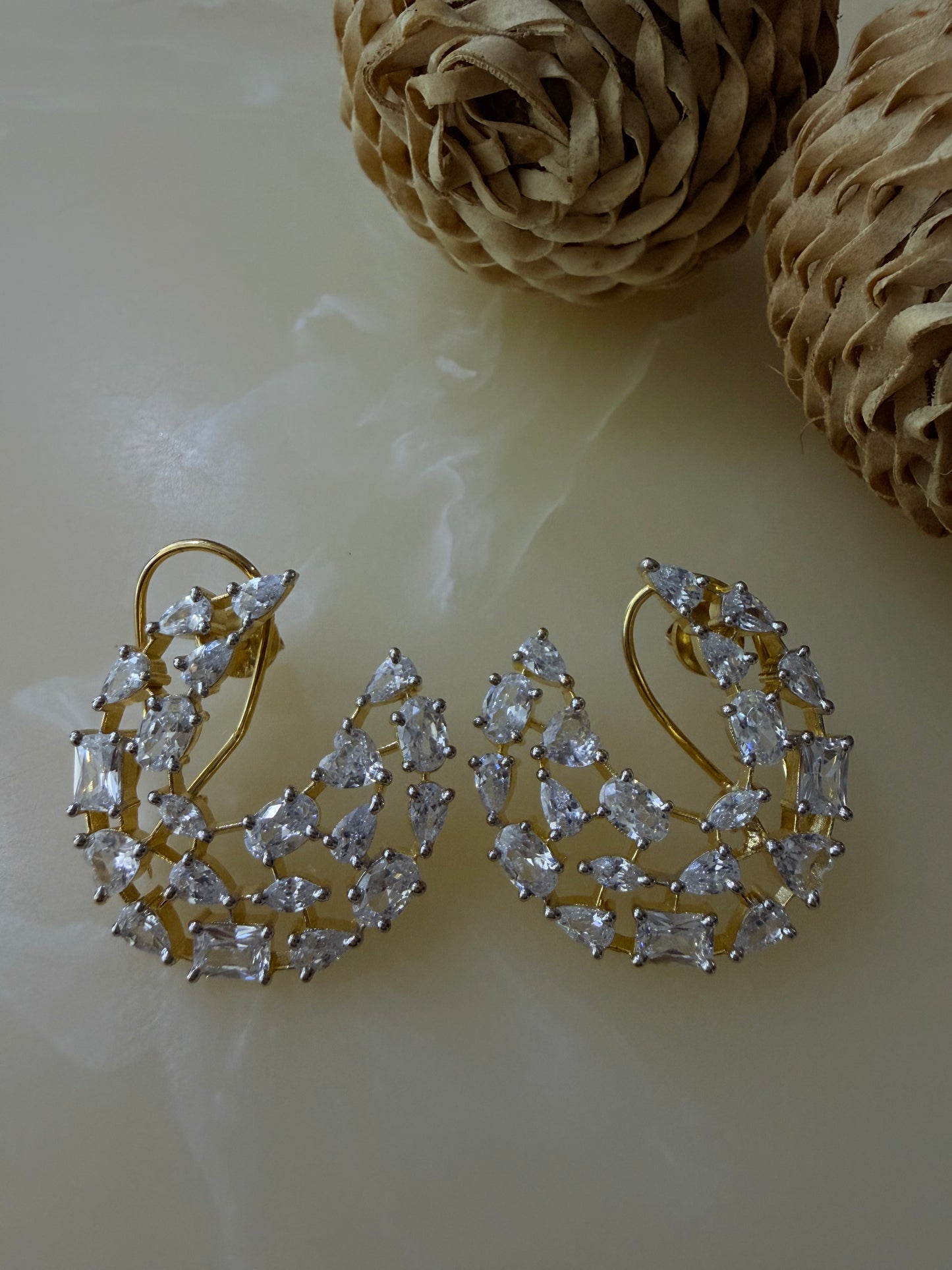 AAA+ Cubic Zirconia 18K gold platted earrings