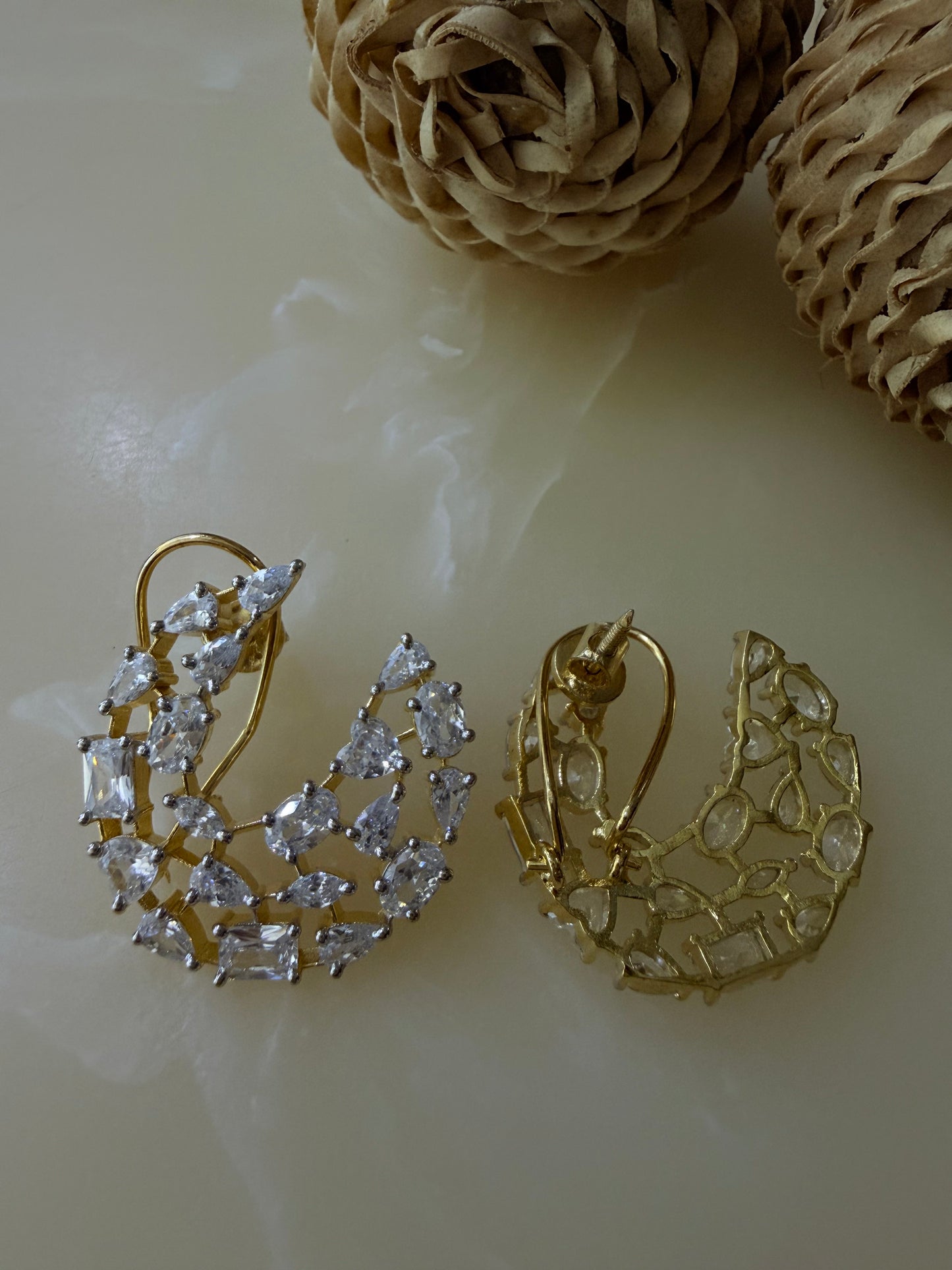 AAA+ Cubic Zirconia 18K gold platted earrings