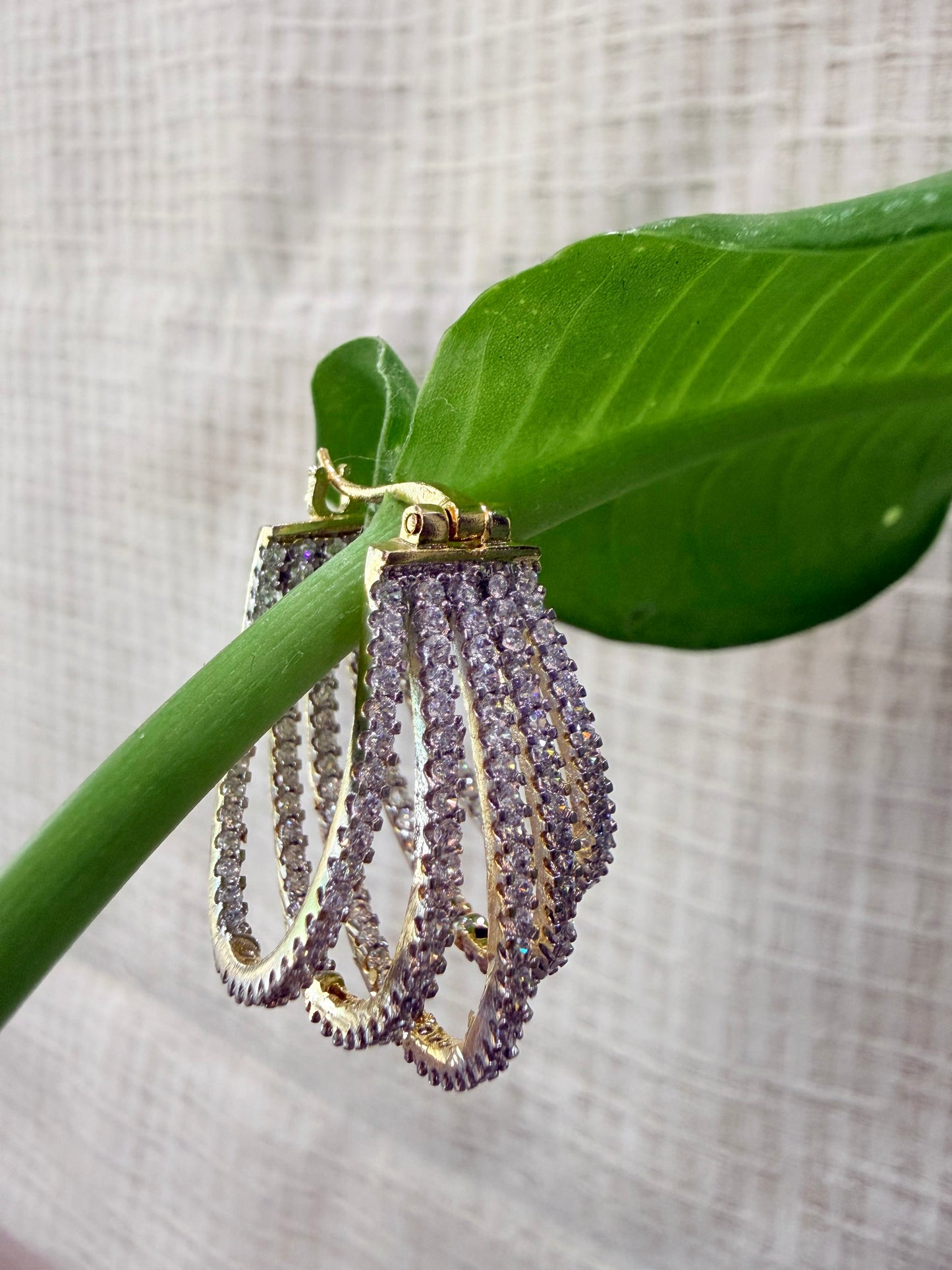 American Diamond replica hoop earrings
