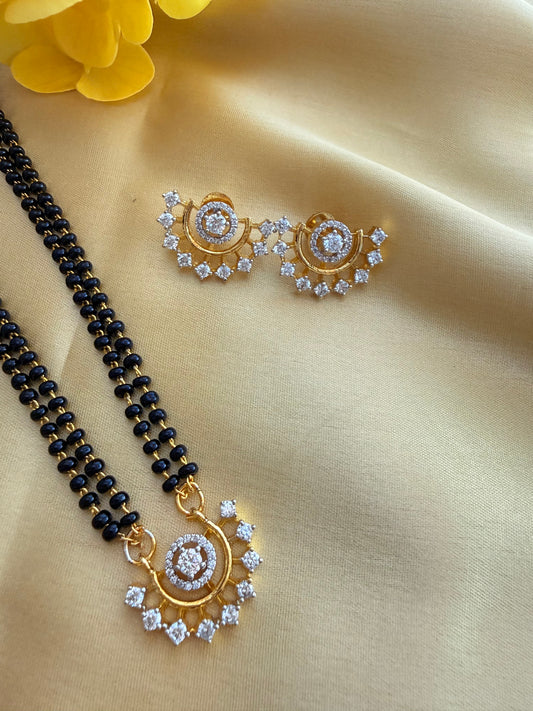 Designer Mangalsutra with matching Earings