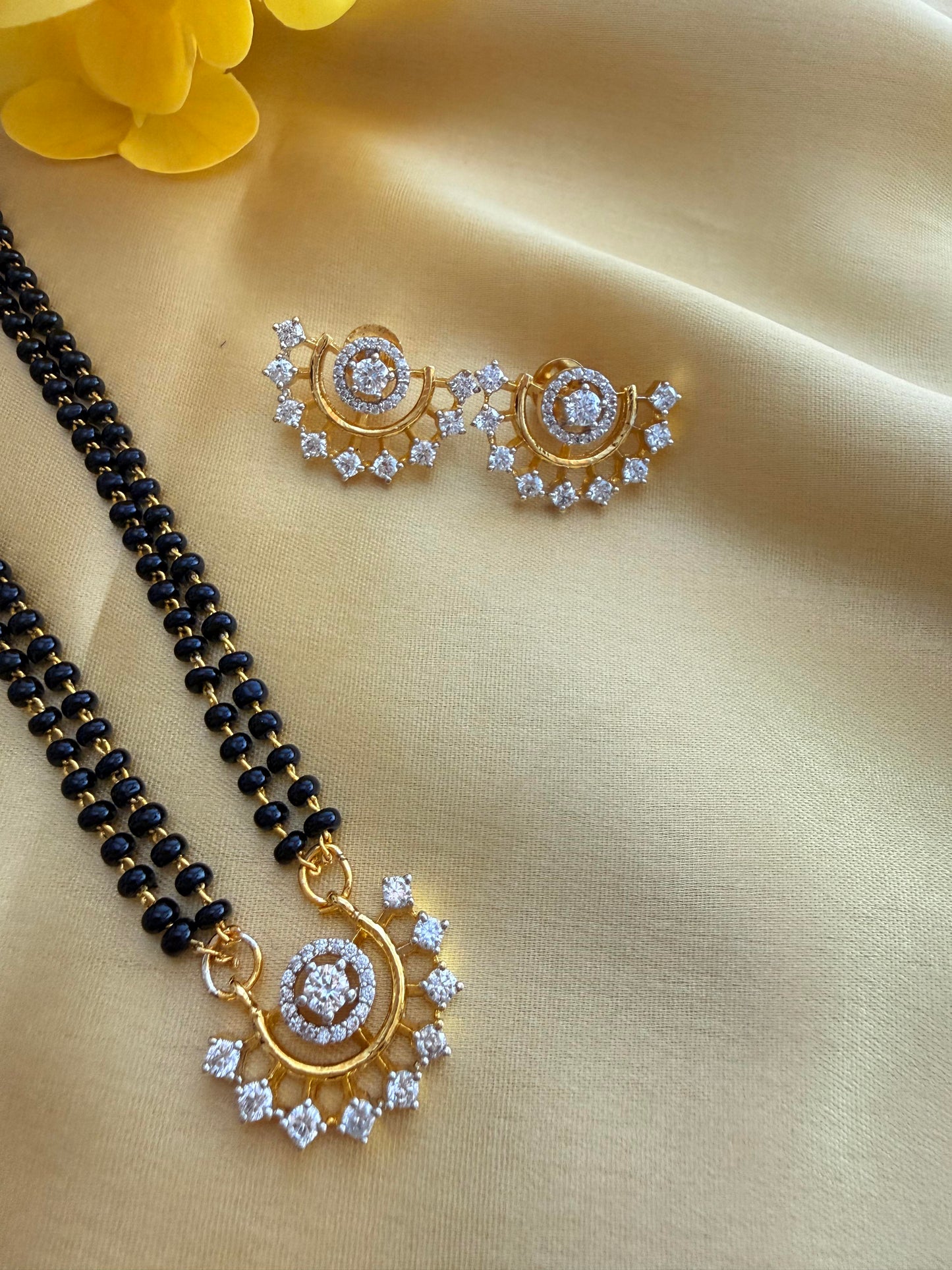 Designer Mangalsutra with matching Earings