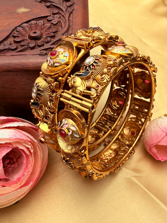 Rajwadi-style Elephant Motif Bangles,