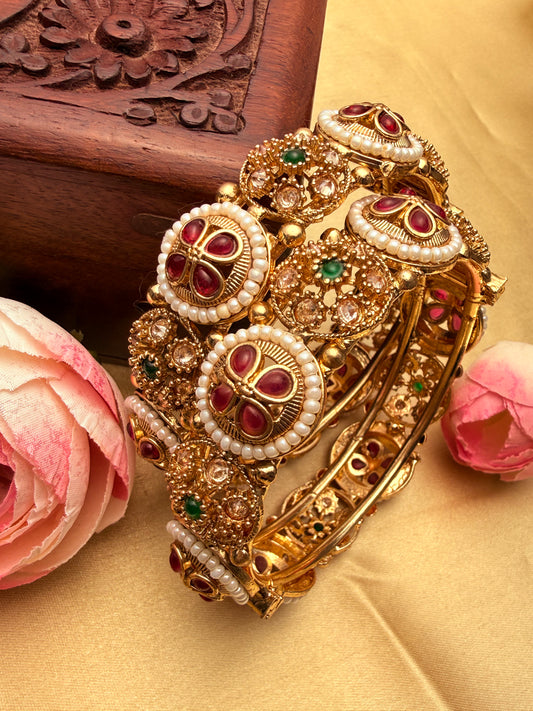 Antique Gokhru-inspired Pachi Bangles