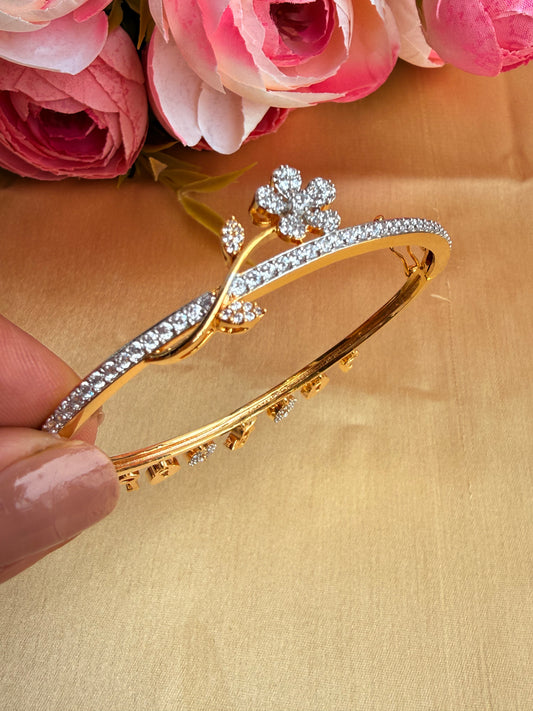 Floral & Charms Dangle cuff Bangle