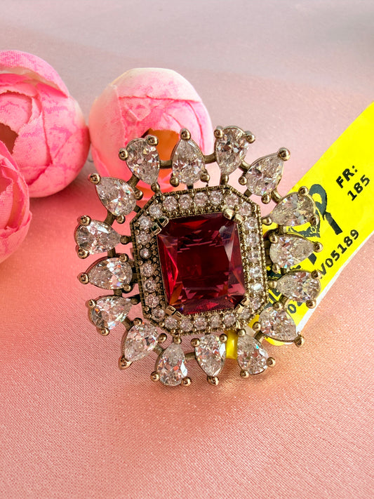 Vintage-style Cocktail Moissanite Statement ring