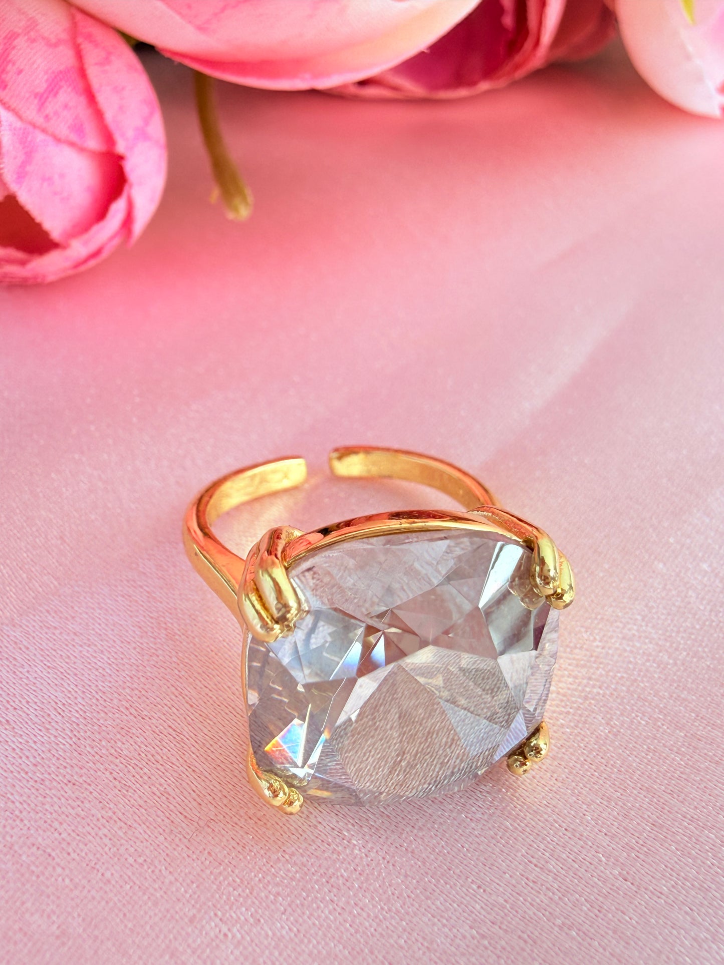 Cushion-cut Solitaire Statement Ring