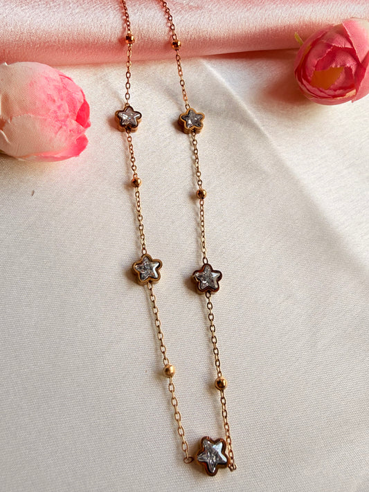 Crystal star station necklace